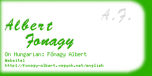 albert fonagy business card